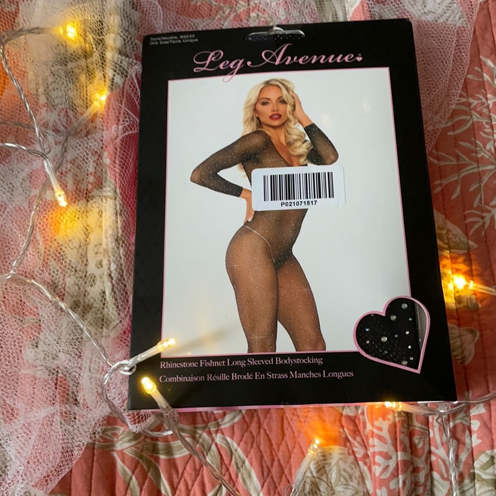 Fashion nova rhinestone fishnet body stocking